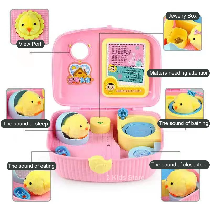 Electronic Pet Chicken Cute Children Toys Electronic Chick Pets Chicken Gift Nurturing House  Gift for Baby Girl