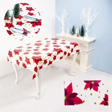 

110x180cm Merry Christmas Disposable TableclothTable Cloth Party Birthday Home Decorations Festival Table Cover Clip