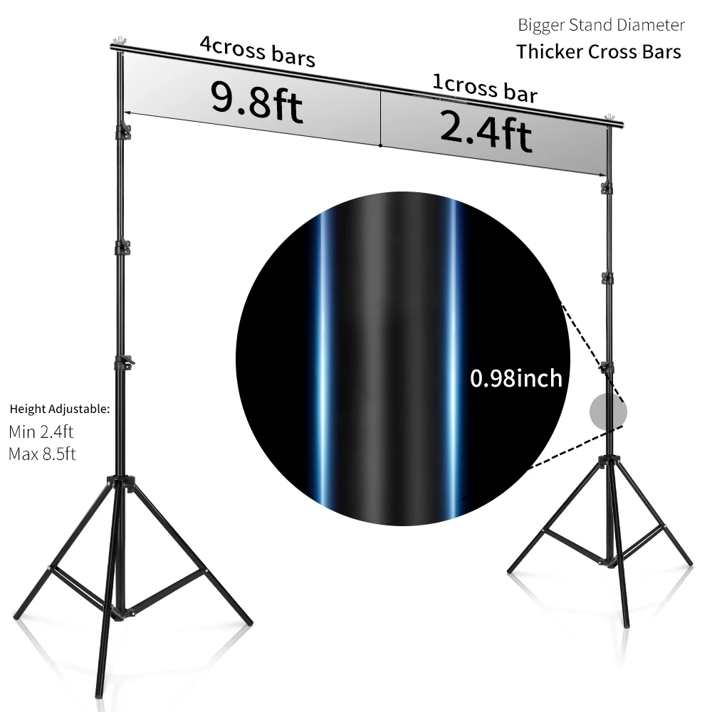  2.6M X 3M/8.5*10ft Pro Photography Photo Backdrops Background Support System Stands For Photo Video