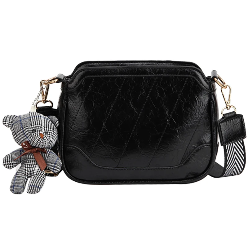 

iVog New Arrival Everyday Ladies Small Shoulder Crossbody Handbag cc Black Leather Clutch Hand Bags for Women 2019