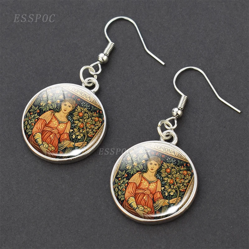 William Morris Pomona Drop Earrings Goddess For Women Silver Color Bronze Dangle | Украшения и аксессуары