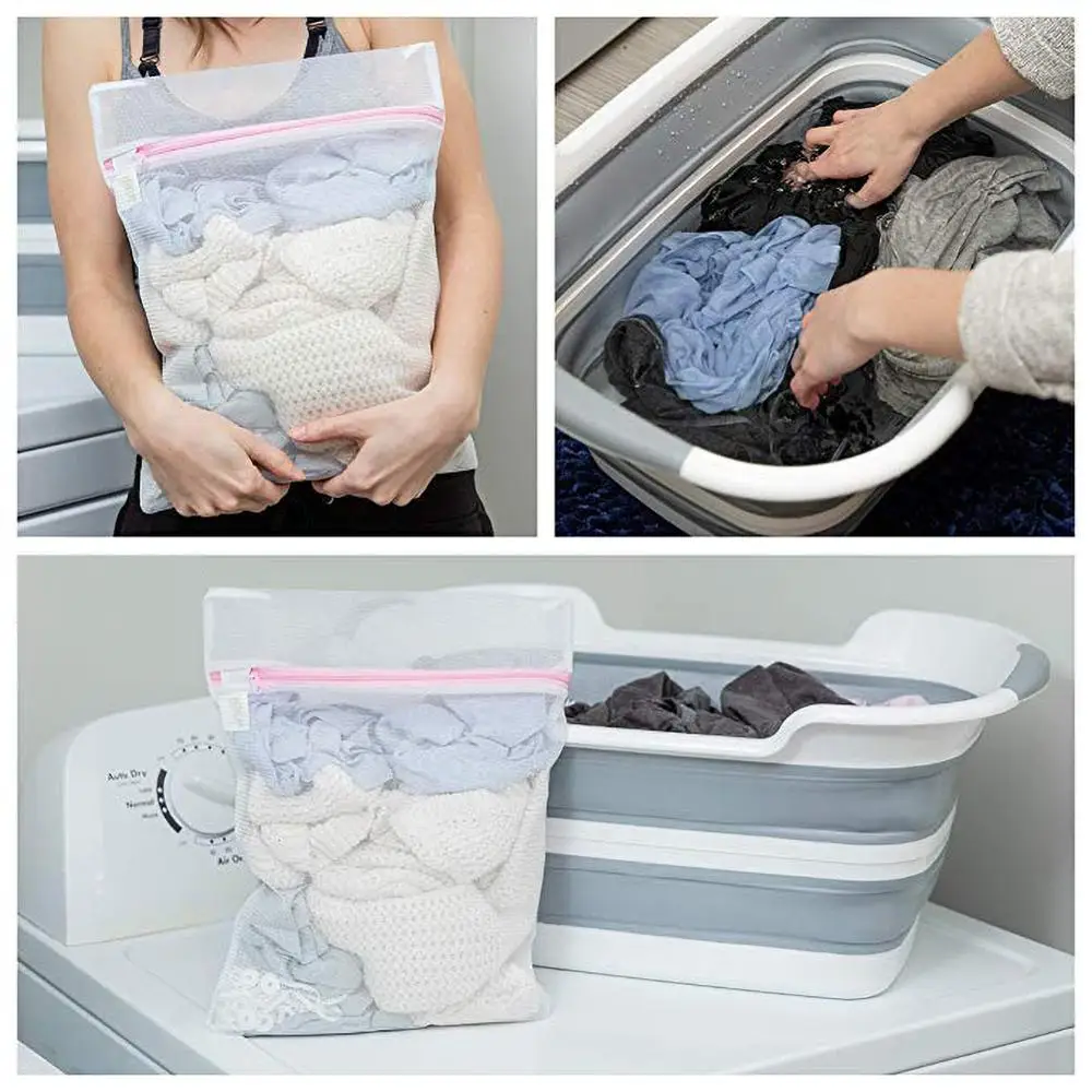 Collapsible Plastic Kitchen Vegetables Basket Large Folding Pop Up Laundry Basket Space Saving Storage Container Organizer