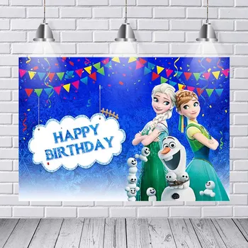 

Frozen Theme Princess Annaa Birthday Backdrop Baby Shower Photographic Studio Backgrounds Professional Photo Booth Prop