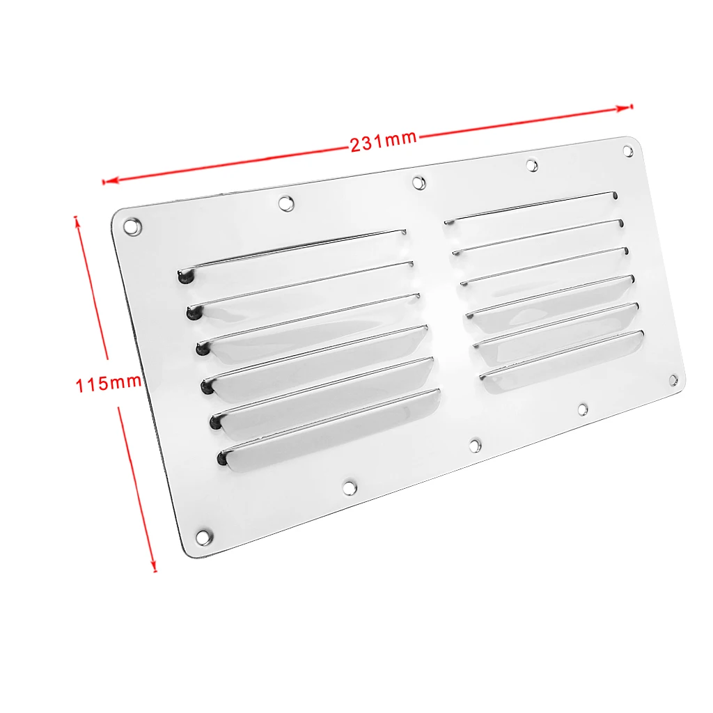 316 Stainless Steel Air Venting Panel - Rectangular Louvered Vent Cover Grille for Marine Yacht RV Caravan