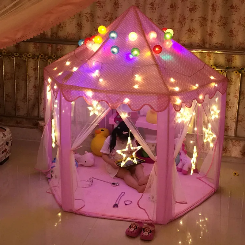 Baby Princess Castle GIRL'S Pink Indoor Toy KID'S Tent Game House Play House Bed Useful Product Cas