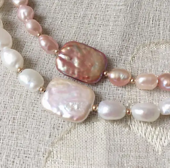 

New Favorite Pearl Bracelet 100% Real Genuine Freshwater Pearls Rectragle Baroque Pearl Bead Strand Bracelet For Women