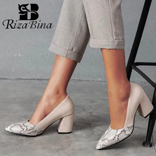 $US $24.47 RIZABINA Plus Size 32-46 Women Pumps Fashion Snake Print Sexy Pointed Toe High Heels Shoes Office L