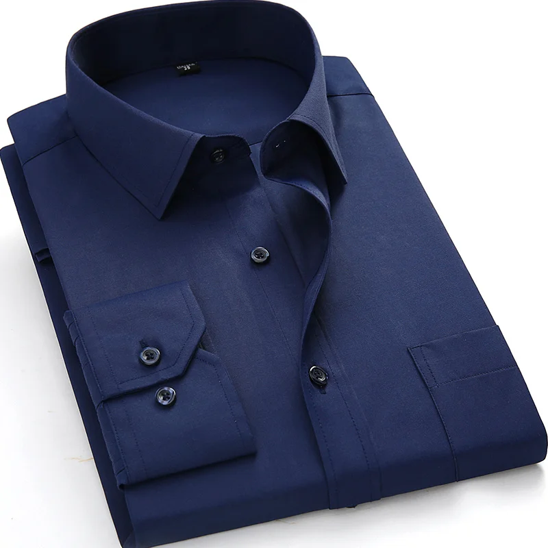 Мужская приталенная рубашка с длинным рукавом, Повседневная рубашка, белая, синяя, красная, желтая, мужская рубашка, большие размеры 5XL 6XL 7XL 8XL - Цвет: BS1213