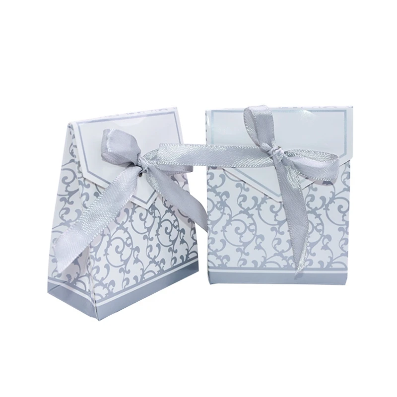 10 шт Золотой Серебряный бумажный Подарочная коробка конфет Свадебная подарочная упаковка для предродовой вечеринки день рождения поставки коробка конфет на свадьбу