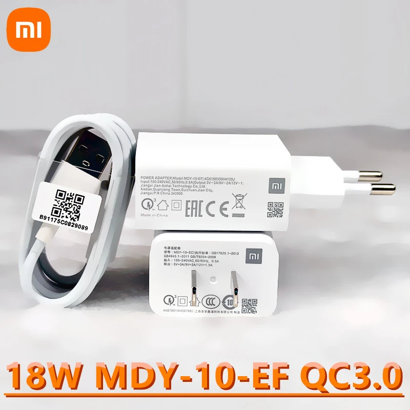 18W charger Xiaomi EU Redmi note 9 Fast charger QC3.0 charge adapter For xiaomi 8 9 lite se 9t pro max 3 redmi note 7 8 pro k20 usb charger 12v Chargers