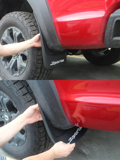 Paraspruzzi Auto In Gomma - 4 Pezzi Universali, Anteriore E Posteriore, Con Viti