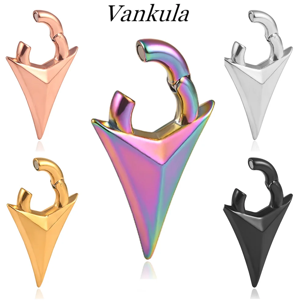 

Vankula 2PCS 316L Stainless Steel Fashion Black Magnetic Ear Plugs Ear Weights Hangers Gauges Piercing Body Jewelry For Unisex