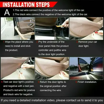 

Pair Door Open light Car Door Warning Flowing Flashing LED Lights Strip