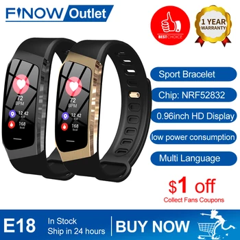 

2020 Finow E18 Smart Watch Men Sport Watch Blood Pressure Heart Rate Monitor Fitness Activity Tracker Waterproof Smart Bracelet