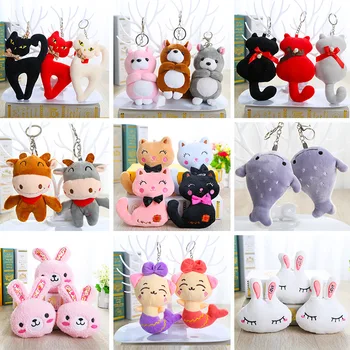 

Mini Original New Dolphin Cat Rabbit Key Chain Squeeze Toy Cute Cartoon Animal toys Kids Gifts