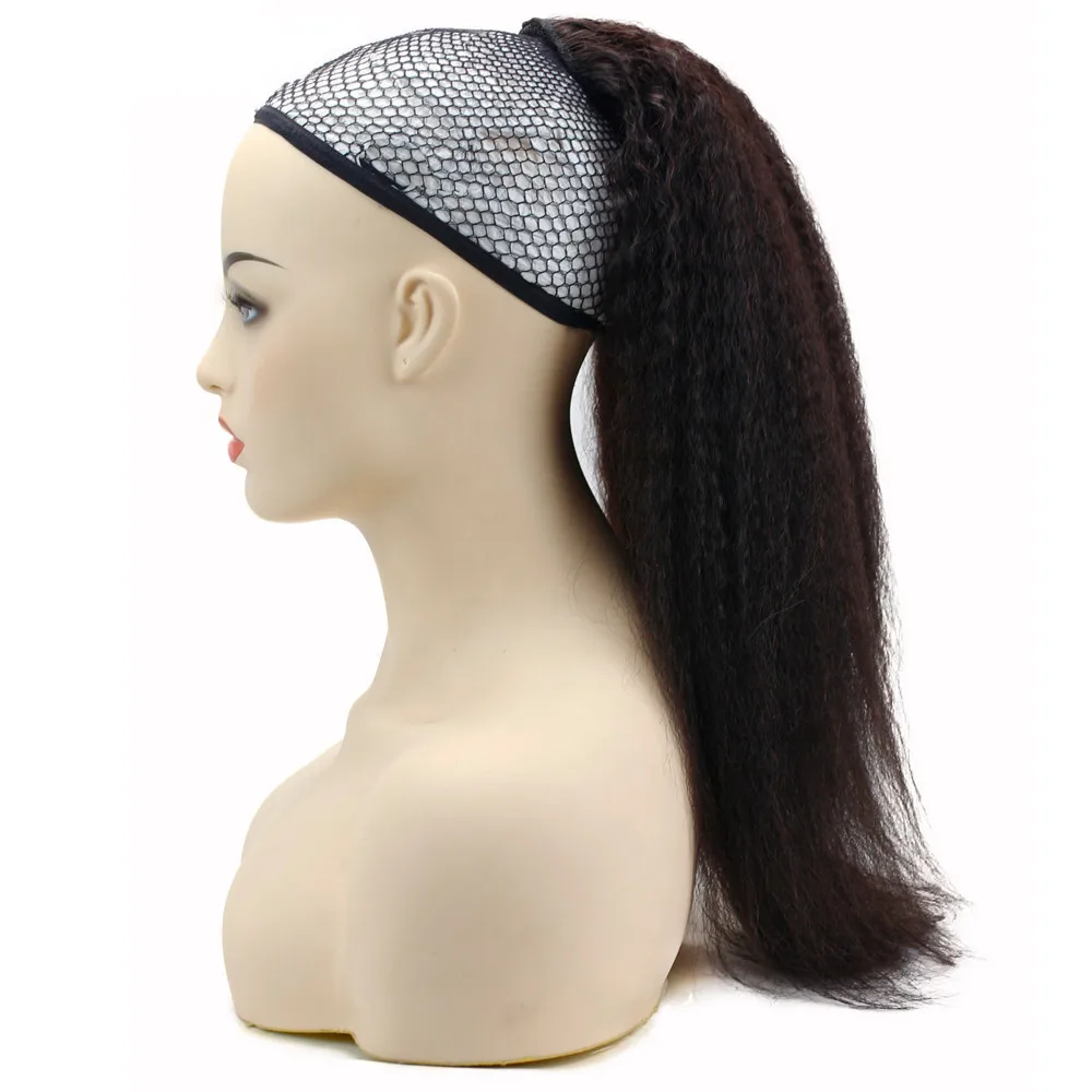 

Кудрявые прямые человеческие волосы, конский хвост для черных женщин, натуральный цвет, Remy волосы на заколках, шнурок, конский хвост, накладные, Eseewigs