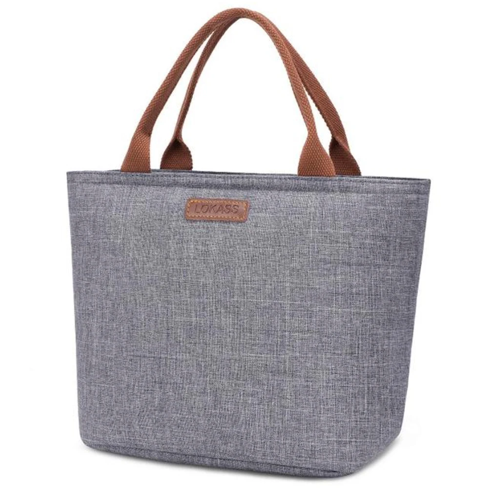 

Lunch Box Tote Bag Lunch Bag Cooler Bag Food Insulated Bag Picnic Heat Preservation Cold Bag for Women Adults Work Office (Gray)