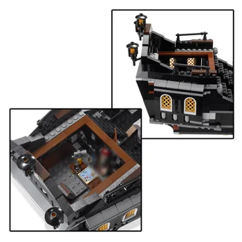 

Building Blocks toy Assembling small particles Building Blocks set Black Pearl Black Sailboat Assembled Building Block Model Toy