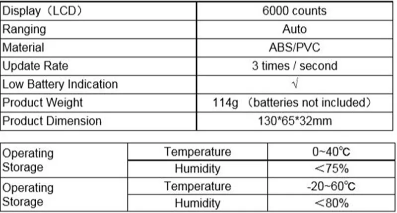 ZOYI ZT102A Auto Functional Multimeter 6000 Counts Back Light AC/DC Ammeter Voltmeter Ohm Frequency Diode Temperature