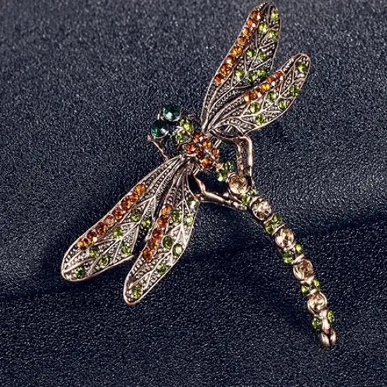 

New Fashion Jewelry Women's Vintage Noble Dragonfly Crystal Scarf Pin Brooches