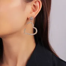 Новые модные женские серьги-гвоздики в форме сердца, популярные серьги, стразы, Искусственные серьги для девочек, подарок на свадьбу, годовщину