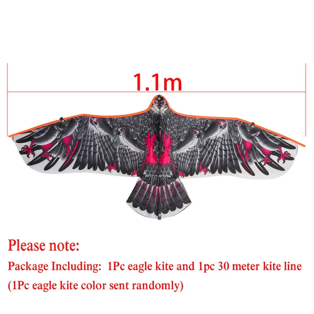 1.1m Eagle Kite With 30 Meter Kite Line Large Eagle Flying Bird Kites Children Gift Family Trips Garden Outdoor Sports DIY Toy 6