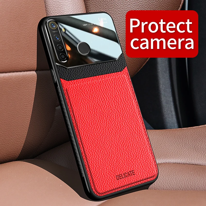 Luxury Case for Realme C3 C 3 Shockproof Bumper PU Leather Full Phone Cover Back on OPPO Global | Мобильные телефоны и