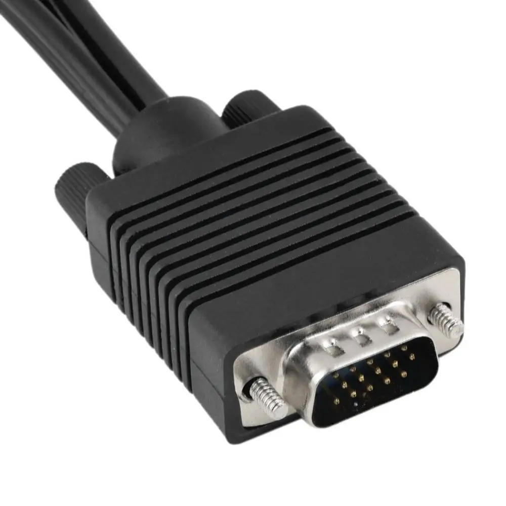 Черный 1 шт. 3 RCA гнездовой преобразователь кабель Новый VGA для видео ТВ выход S AV