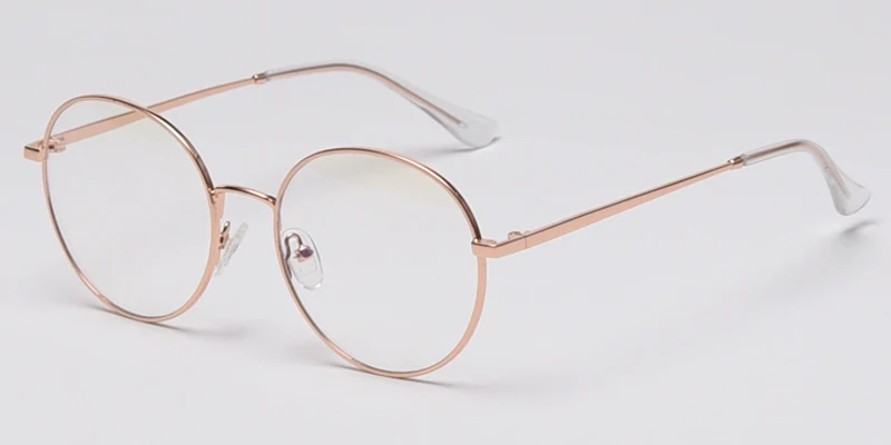 rose gold Peekaboo, круглые компьютерные очки, анти-синие, Ретро стиль, золотая металлическая оправа, подарочные товары, очки по рецепту для женщин, высокое качество - Цвет оправы: rose gold