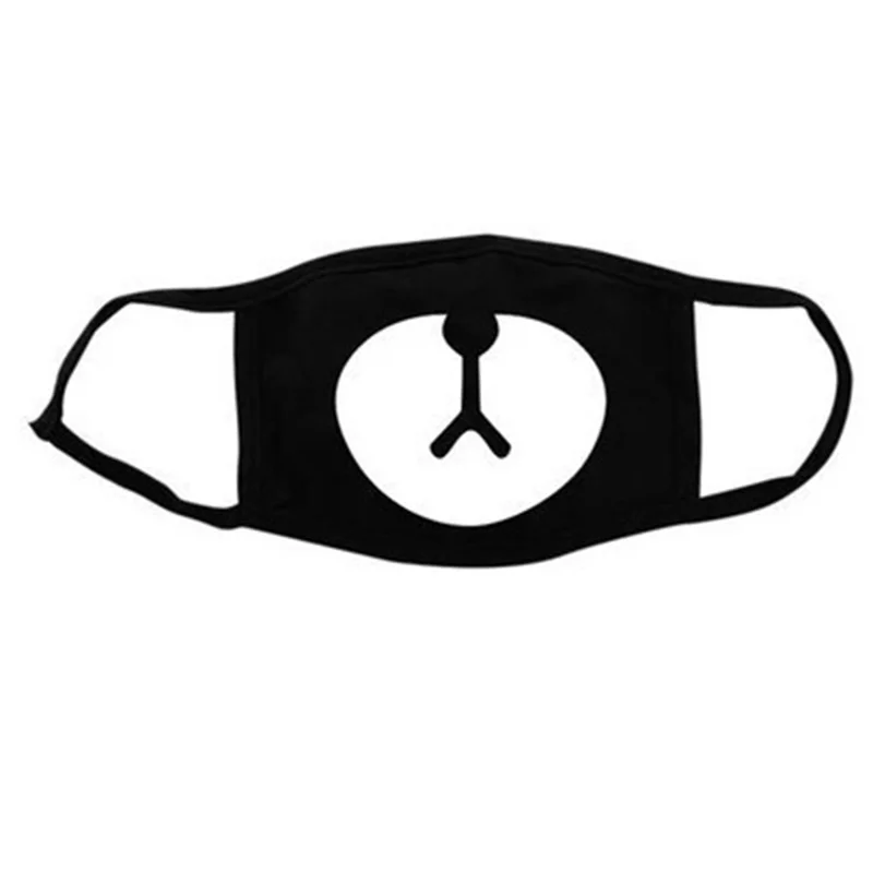 

New Kpop EXO Chan Yeol Airport Same Cotton Face Mask Cartoon Bear Dust Proof Warm Mask Black Color