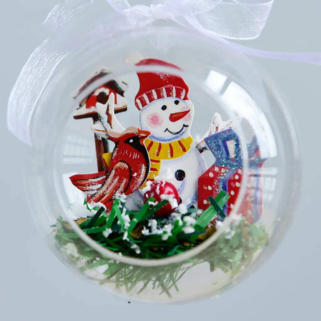 Рождество прозрачная подвесная мяч для фотообои для съемки детей с безделушка висячие украшения мяч Рождественские украшения для дома Для рождественой елки