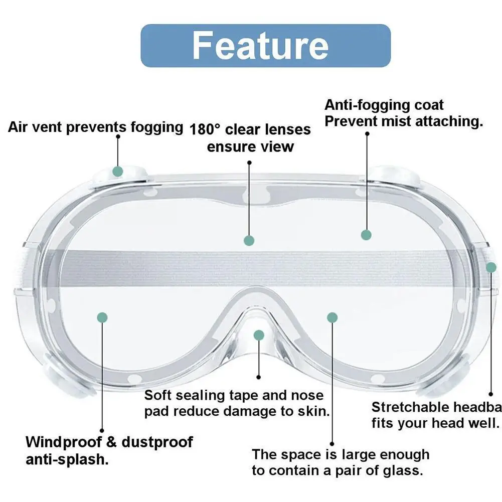 

Cycling goggles transparent soft rubber fully enclosed anti-dropping glasses windproof protective anti-fog and goggles P8V3