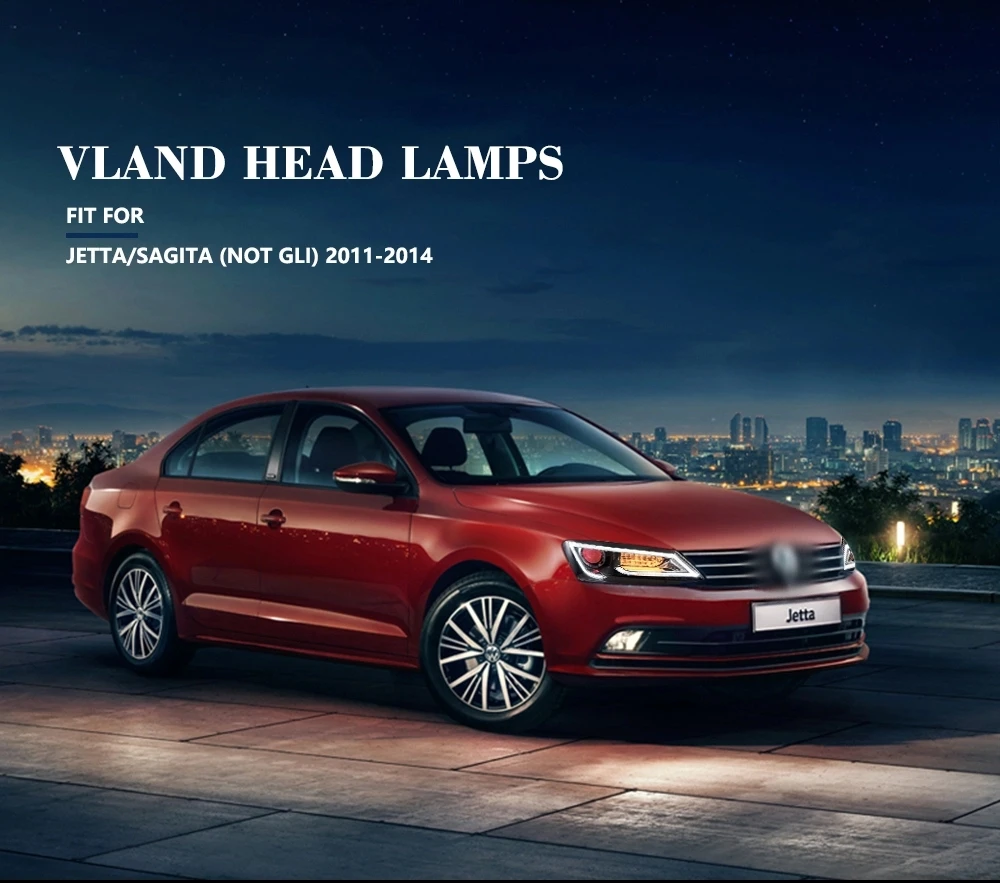 Автомобильный светодиодный головной фонарь и задний фонарь для Volkswagen VW Jetta Sagitar фары и задние фонари с Последовательный сигнал поворота 2011