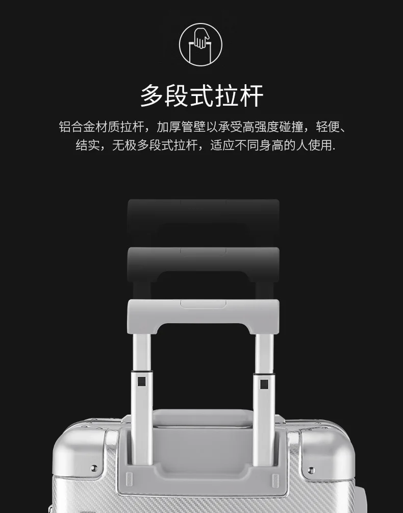 2" дюймовый Алюминиевый Чемодан TAS LOCK spinner бизнес-тележка для багажа Сумка на колесах