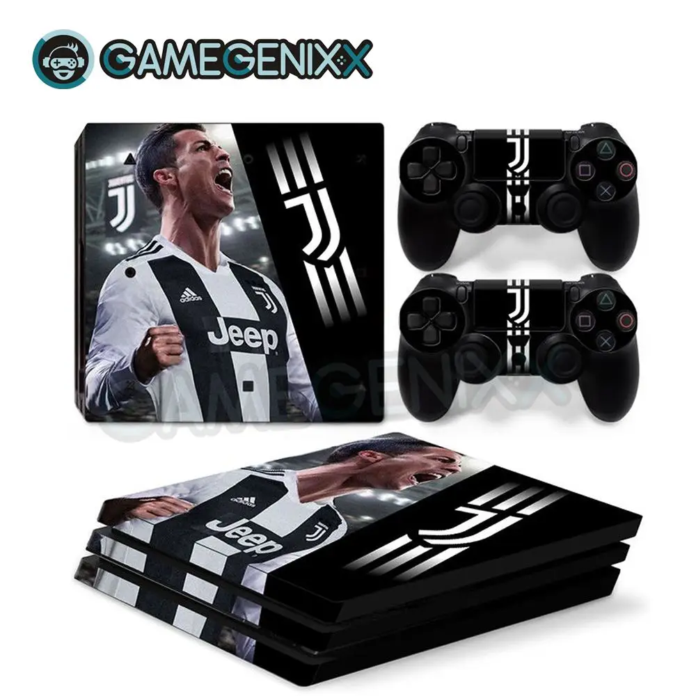 Наклейка на кожу GAMEGENIXX Виниловая наклейка для PS4 Pro консоли и 2 контроллера-Ronaldo
