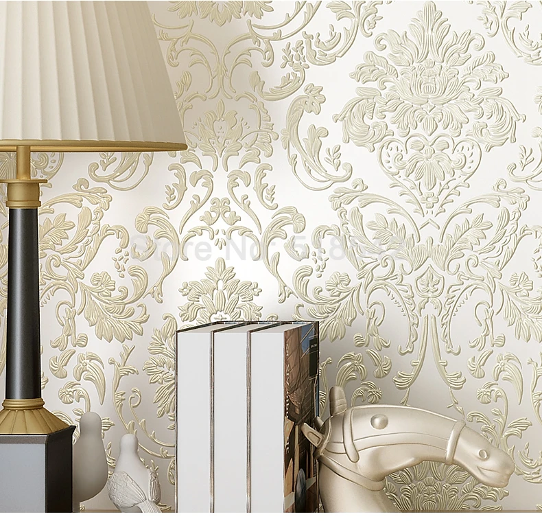 Carta Da Parati 3D Damascata - Rotolo 10m, Design Barocco, Per Camera E Soggiorno - Foto 8
