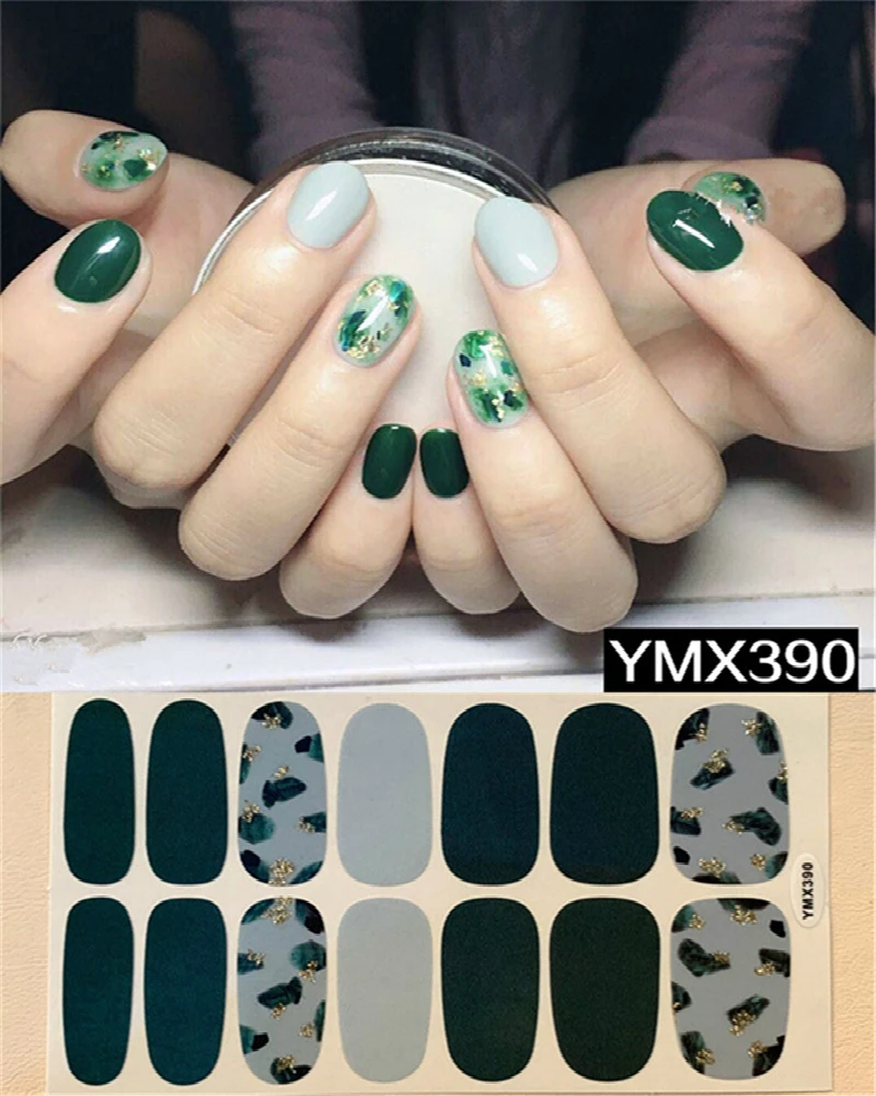 Корея предназначен обертки блестящие, дизайн ногтей Стикеры наклейки многоцветная Водонепроницаемый ногтей Стикеры s полоски «сделай сам» салонного маникюра Прямая поставка - Цвет: YMX-390