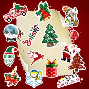 

50pcs Colorful Christmas sticker Kawaii Santa Claus/Snowman/Christmas Tree Notebook Planner very thin / New Year Gift Stickers