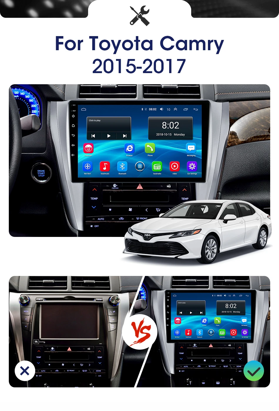 V 4G Wifi Android 8,1 2din Автомагнитола 2G+ 32G coche плееры RDS навигация gps головное устройство 2 Din