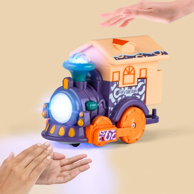 Early Education Touch-sensing Voice-activated Train Toy, Fire Engine Truck with Dynamic Music for Kids and Children 2