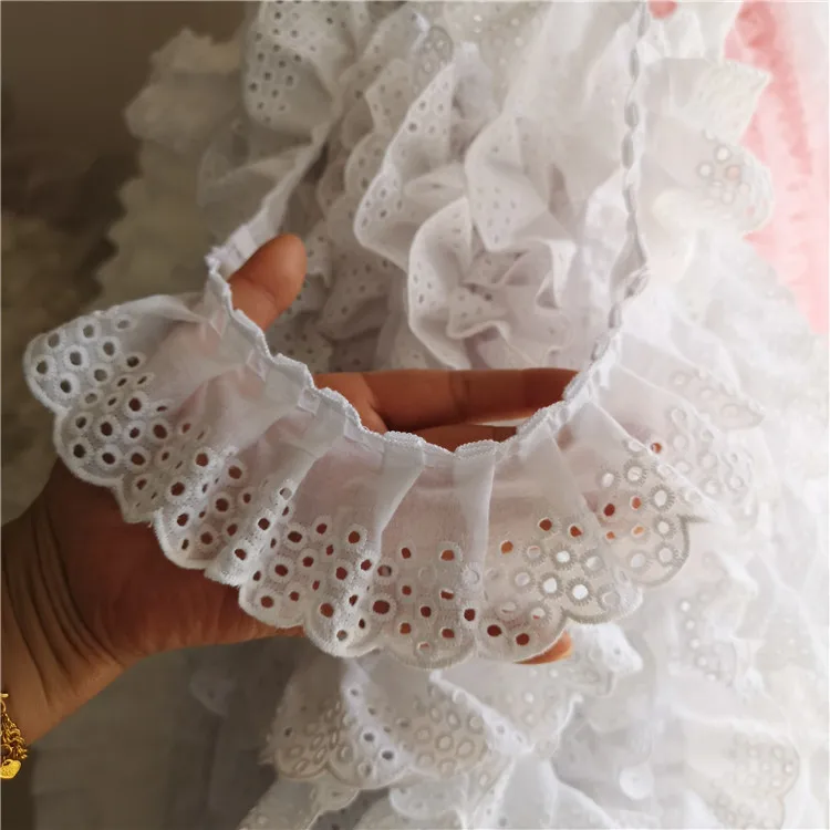 3D Cotton Folded Lace Ribbon 6CM Wide DIY Sewing Supplies