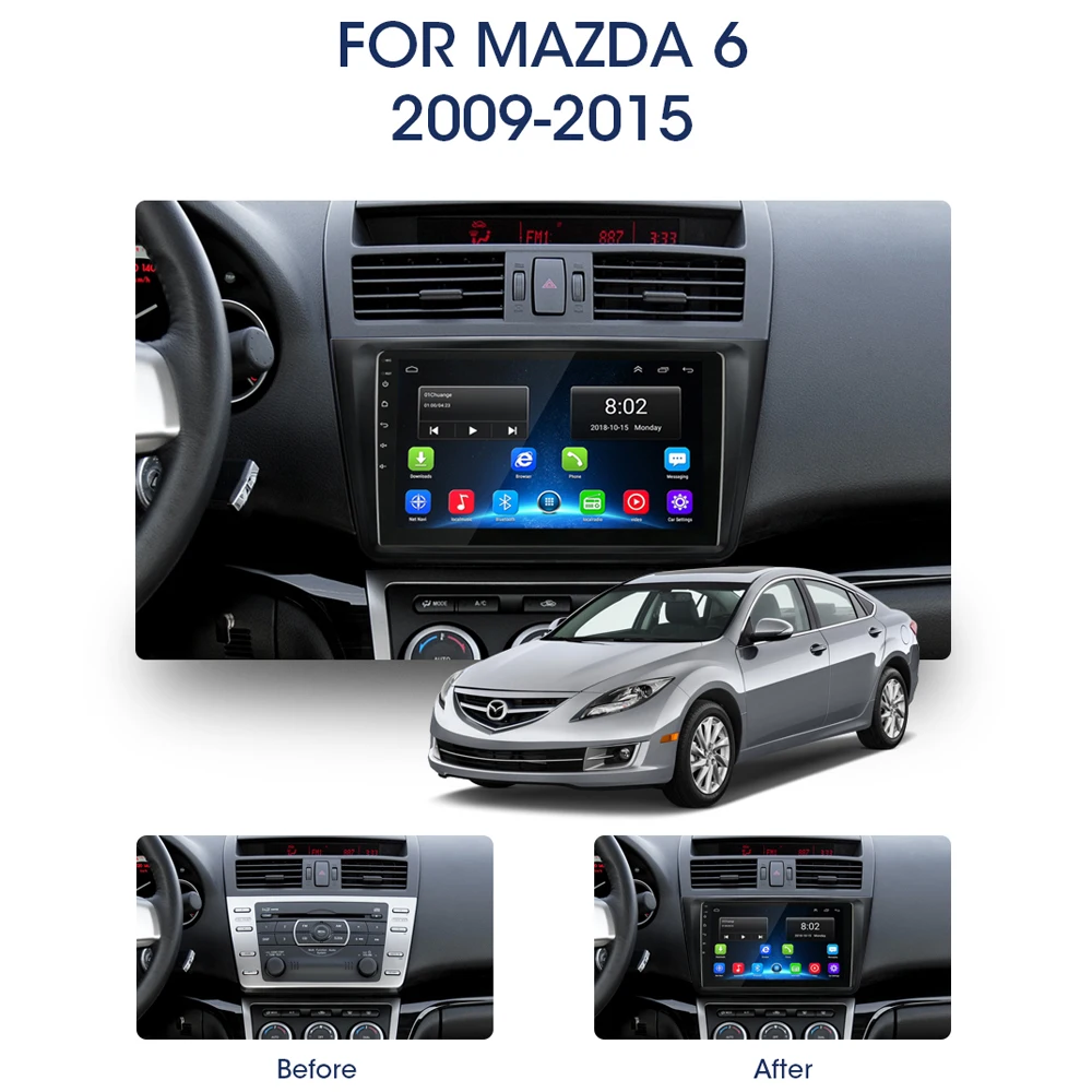 Android 9,1 2Din автомобильный мультимедийный плеер радио аудио для Mazda 6 2008- автомобильный стерео gps навигатор Авторадио головное устройство