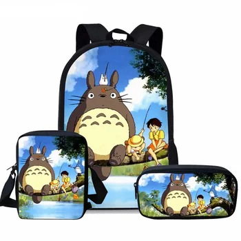 

3pcs/set AnimeTotoro Printing Capacity Schoolbag Toddler Backpack School Bags for Kids Cartoon Boy&Girl Satchel Mochila Escolar