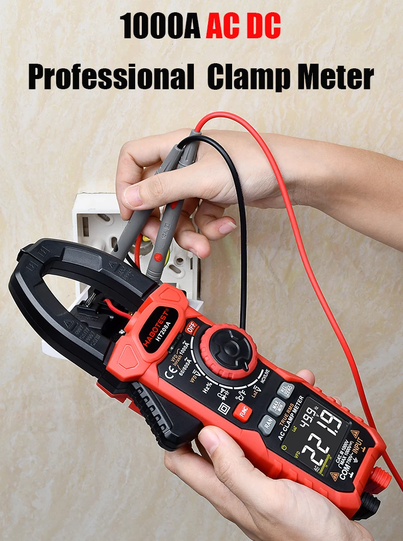 Current Clamp Meter Amperometric Clamp Habotest Professional Digital Multimeter 1000v 1000a Vfd Ncv Voltage Tester Ht8 Series Clamp Meters Aliexpress
