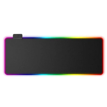 

RGB Gaming Mouse Pad LED Lighting Computer Mat Large Keyboard Desk Pad Rubber Anti-Slip for Office Gaming