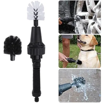 

Car Handle Washing Brush Clean Tools 1pcs Water-Driven Rotating Cleaning Brush For Car Motorcycle Bicycle Wheel Tire Rim Brush