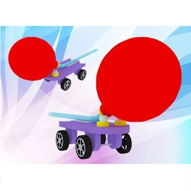 awesome  Creative DIY Balloon Power Car Kit Recoil Science Learning Technology Experiment Educational Toys F