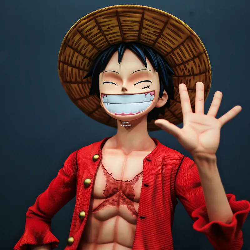 6" Цельная статуя соломенная шляпа Пираты бюст Обезьяна D. Luffy полноразмерная портретная шляпа мальчик анимационная фигурка GK игрушечная коробка 174 см V338