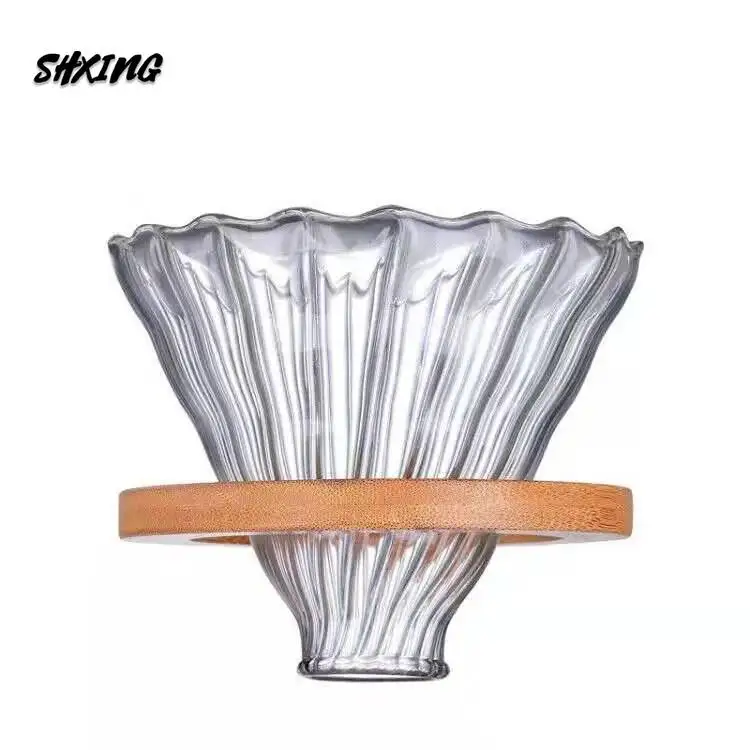 

Reusable Filters V60 Coffee Glass\wooden Coffee Dripper for Colud Pot Style Glass Coffee Filte Coffee Cups