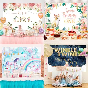 

Boy Girl Baby Birthday Background Decor Unicorn Birthday Party Decor Baby Shower Background Jungle Birthday Safari Party Decor